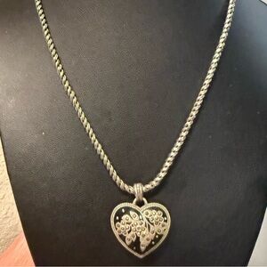 Brighton Gloria Grapevine Black
Heart Crystals Pendant 2 Sided
Vintage Necklace